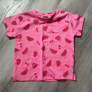Zara Pink Kids T-Shirt with Fruit Pattern